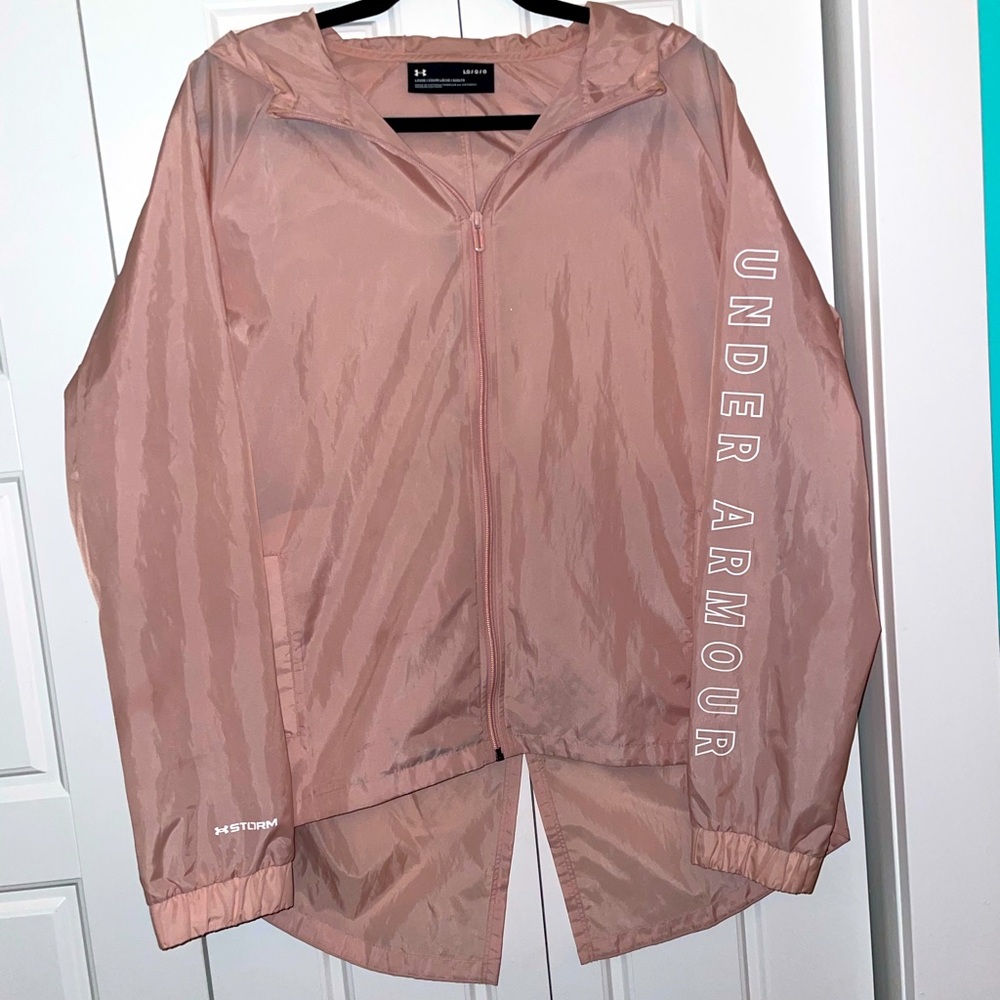 Light pink translucent Under Armour rain coat